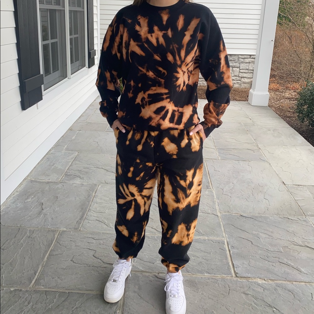 HANDMADE reverse dye sweat suit